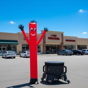 Homme gonflable ondulant Wacky Tube Man de 3 m rouge, avec souffleur publicitaire intégré, personnage de dessin animé - Product Image 2