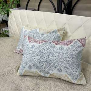 Fodera per cuscino decorativa in stile etnico, in canapa tinta in filo, in twill, stile country, confezione da due con bottoni - Product Image 5