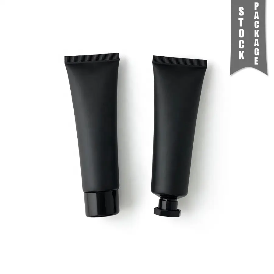 Tube d'emballage mat noir de 50ml Tube de gel de cheveux cosmétique Tube de crème