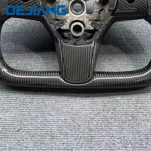 Volant de voiture en cuir de haute qualité, personnalisable, en fibre de carbone, compatible avec Tesla Model S <span class=keywords><strong>X</strong></span> Y Model 3, mise à niveau Plug and Play - Product Image 4