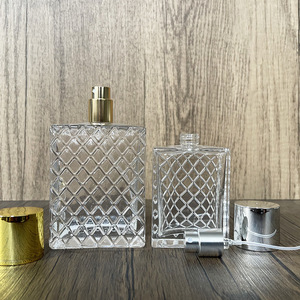 Hot Sale Rectangle Glass <b>Spray</b> Bottle 100ml <b>Silver</b> Sprayer Cap Empty Refillable Perfume Bottles - Product Image 4