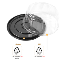Plastique jetable 10 "11'' 12 ''Boîte à gâteau PET Boîte d'emballage de gâteau à emporter avec couvercle