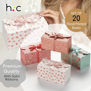 A floral <b>gift</b> <b>box</b> with a lid and ribbon, suitable for <b>small</b> <b>gifts</b> and customizable according to needs - Product Image 2