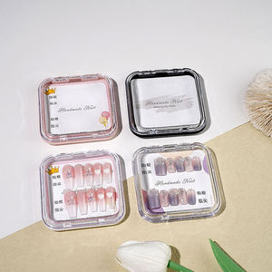Boîte d'emballage vide pour faux ongles, présentoir 4 couleurs, pour ongles artificiels à bord rond, en plastique acrylique transparent, outil de rangement, vente en gros - Product Image 5