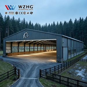 Structure en acier de qualité industrielle pour arènes équestres, destinées aux sites sportifs équestres, avec options d'enveloppe en tôle ondulée - Product Image 1