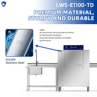 Lave-vaisselle professionnel de type canal de 1,1 m, nettoyage haute pression, en acier inoxydable 304, pour restaurants, directement de l'usine