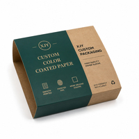 Boîte carrée en kraft avec enveloppe en PVC givré imprimé, papier couché couleur personnalisée XJY