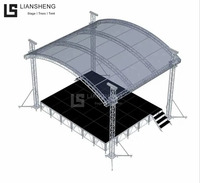 Estructura de Techo Arqueada, Diseño de Domo Curvo, Material de Aleación de Aluminio, Tamaño Personalizado, Estructura de Escenario para Iluminación y Altavoces Line Array
