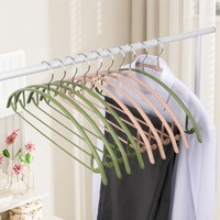 Cintres à vêtements en métal en acier inoxydable revêtus de PVC en plastique demi-rond, cintres ménagers sans couture