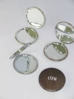 Miroirs cosmétiques de poche personnalisés Winway, petits, en cuir PU, mini miroir rond pliable compact