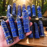 Tour de cristal de sodalite naturelle polie en gros, baguette de cristal, pointe de sodalite pour la décoration