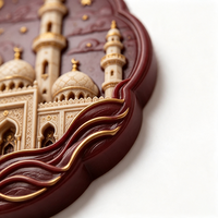 Pendentif de voiture personnalisé en résine islamique musulmane, ornement suspendu mosquée lune étoile, cadeau souvenir religieux Ramadan Aïd Hajj Omra