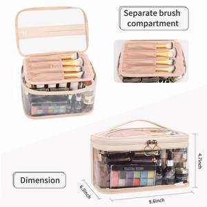 Clear <b>Makeup</b> Organizer Bag Portable Cosmetic Bag, Cute Transparent <b>Case</b> for Women and Girls Traveling Storage with Zipper - Product Image 5