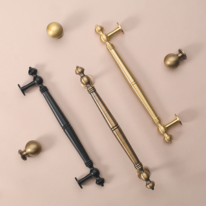 New <strong>French</strong> Light Luxury Brass Cabinet <strong>Door</strong> Handle Extended Retro American Bronze Wardrobe Handle - Product Image 6