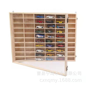 Étagère de rangement pour voitures miniatures en bois massif, multi-compartiments, boîte pour modèles de voitures en bois à l'échelle 1:64 - Product Image 5