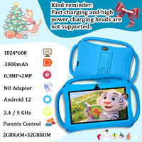 Nouvelle tablette pour enfants Android 12 de 7 pouces, 2 Go + 32 Go, processeur quadricœur MTK, batterie 3000 mAh, Wi-Fi, résolution 1024 x 600, écran tactile, garantie 1 an