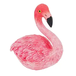 批发新设计礼品及工艺品装饰粉红色火烈鸟树脂花园树脂雕像火烈鸟