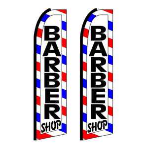 Bandera Publicitaria Personalizada con Logotipo, de Poliéster Tejido, para Barbería - Product Image 1