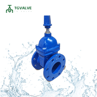 Vanne à opercule manuelle légère en fonte ductile pour eau, DIN3352 F5 PN16 DN100-DN400, à brides, EPDM, époxy bleu, application industrielle
