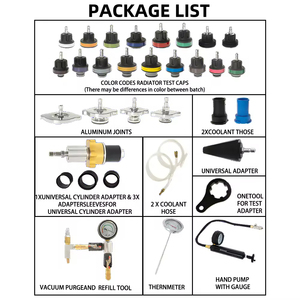 ชุดทดสอบการรั่วไหลของหม้อน้ำแบบลม Podofo Universal 34 ชิ้น สำหรับระบบระบายความร้อนและเครื่องยนต์ ตรวจสอบการรั่วไหลของถังน้ำ - Product Image 3