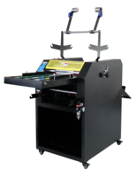 Machine à plastifier le papier semi-automatique pneumatique anti-ondulation SMFM-650D 390 mm, plastifieuse rapide feuille à feuille pour emballage bois