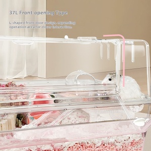 Cage à hamster en acrylique transparent-Grand manoir de villa à deux étages avec accessoires, habitat transparent à vue complète pour petits animaux - Product Image 3