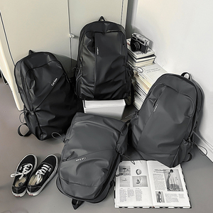 Sac à dos scolaire personnalisé avec logo imprimé, tendance, simple, décontracté, pour garçon, grande taille, sac à dos scolaire <span class=keywords><strong>noir</strong></span>, imperméable, pour voyage - Product Image 2