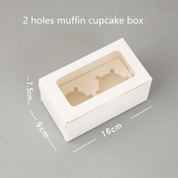 Boîtes à cupcakes en carton blanc kraft, boîte à muffins en papier pour boulangerie avec fenêtre