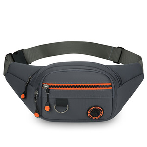 Men's Waist Bag Oxford Cloth Waterproof Large Capacity Multi Functional Everyday Use Solid Color Chest Bag Gray Military Green - Product Image 5