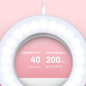 Anneau lumineux pour selfie pour téléphone Anneau lumineux rechargeable pour téléphone portable à clipser pour smartphone ordinateur portable appareil photo 3 modes d'éclairage réglables - Product Image 5