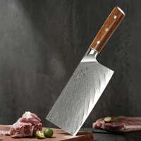 Couteau de Chef Japonais Tc 7 Pouces en Acier Damas 67 Couches pour Usage Domestique, Couteau à Trancher pour Légumes et Viandes, Outils de Découpe