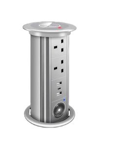 Toma retráctil de cocina para Reino Unido, UE, EE. UU., Alemania, Audio USB, carga inalámbrica, toma emergente motorizada, tomas de corriente de mesa IP44 - Product Image 2