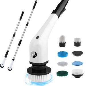 Épurateur électrique sans fil pour baignoire avec manche long et 7 têtes remplaçables Brosse de nettoyage pour la douche - Product Image 1