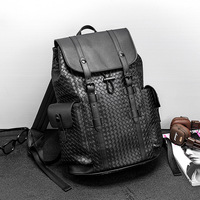 Sac à dos polyvalent pour homme en PU imperméable, design tissé élégant en polyester, style britannique, capacité 36-55L, pour affaires, voyages et plein air