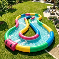 Piscine flottante gonflable portable en PVC pour rivière paresseuse, canal aquatique ondulé pour divertissement familial et usage commercial 100-500 kg