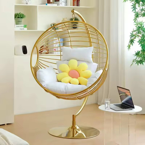 <span class=keywords><strong>Fauteuil</strong></span> <span class=keywords><strong>suspendu</strong></span> en acier inoxydable pour salon, chaise suspendue en forme d'œuf en panier tressé pour chambre à coucher, idéale pour intérieur et balcon - Product Image 2