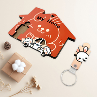 Porte-clés en MDF vierge pour sublimation, créatif, pour la décoration de banquet de 100 jours pour bébé et la gestion des relations client