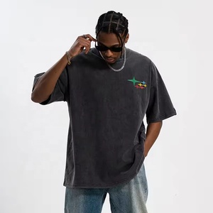 Logo personnalisé de haute qualité en coton Street Wear t Shirt Style rétro poids élevé surdimensionné t Shirt pour hommes - Product Image 3