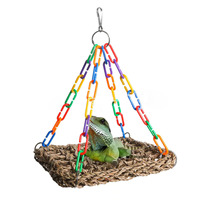 Hamac et balançoire pour reptiles en herbe marine naturelle - Lit suspendu multi-animaux pour le bain de soleil des lézards et l'escalade des perroquets