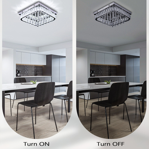 Hiện đại sang trọng <span class=keywords><strong>Led</strong></span> pha lê Đèn chùm vuông trần trang trí thả ánh sáng đương đại Mặt dây chuyền Trần lịch thi đấu - Product Image 3