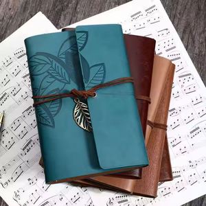 PU Color A6 <b>Leather</b> Notebook Leaves Restoring Ancient Ways <b>Notepad</b> Japan and South Korea Stationery Gift - Product Image 4