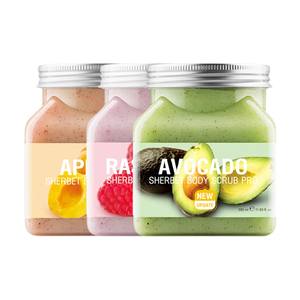 定制有机素食美白护肤保湿Gommage公司水果去角质盐糖私人标签身体磨砂 - Product Image 2