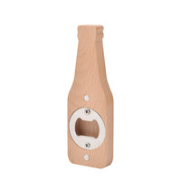 Ouvre-bouteille en bois de hêtre avec logo personnalisé, aimant pour réfrigérateur, ouvre-bouteille pour bière et vin, pour pub, hôtel, restaurant