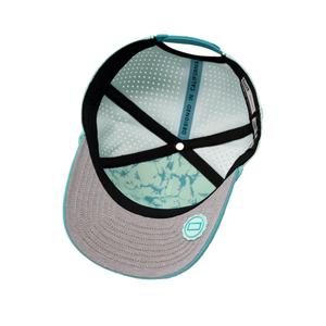 Casquette de golf OEM personnalisée en maille perforée avec logo, 5 panneaux, visière légèrement incurvée, snapback, patch en caoutchouc imperméable - Product Image 4