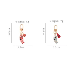 LLavero de pez Koi japonés Koinobori unisex, llavero con abalorio de bolso de la suerte a la moda para hombres <span class=keywords><strong>y</strong></span> mujeres, regalos para <span class=keywords><strong>amigos</strong></span> - Product Image 2