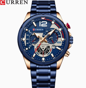 นาฬิกาข้อมือผู้ชาย CURREN 8395 กันน้ำ โครโนกราฟ แบรนด์ดัง หรูหรา สีเงิน สแตนเลส สปอร์ต - Product Image 3