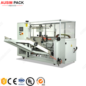 Máquina de caja abierta semiautomática para embalaje de bebidas, rollo de cinta adhesiva erectora de cartón de vino pequeño para lata de papel de aluminio de productos básicos - Product Image 1