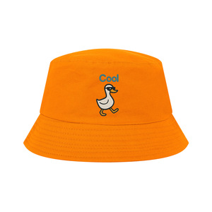 Bucket Hat Sky Blue Duck Embroidery Sun Protection Women's Canvas Hat - Product Image 3