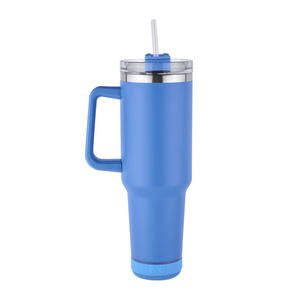 Offre Spéciale – Tasse de Voyage Isotherme en Acier Inoxydable à Double Paroi avec Haut-Parleur, Poignée et Paille, 40 OZ – Idéale pour Bière et <span class=keywords><strong>Café</strong></span> - Product Image 5