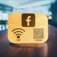 Plaque NFC en bois Instagram NFC Google Avis Card avec code QR